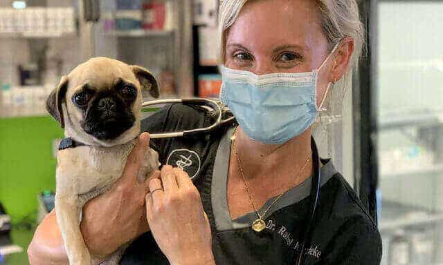 Dr. Klapheke with a patient